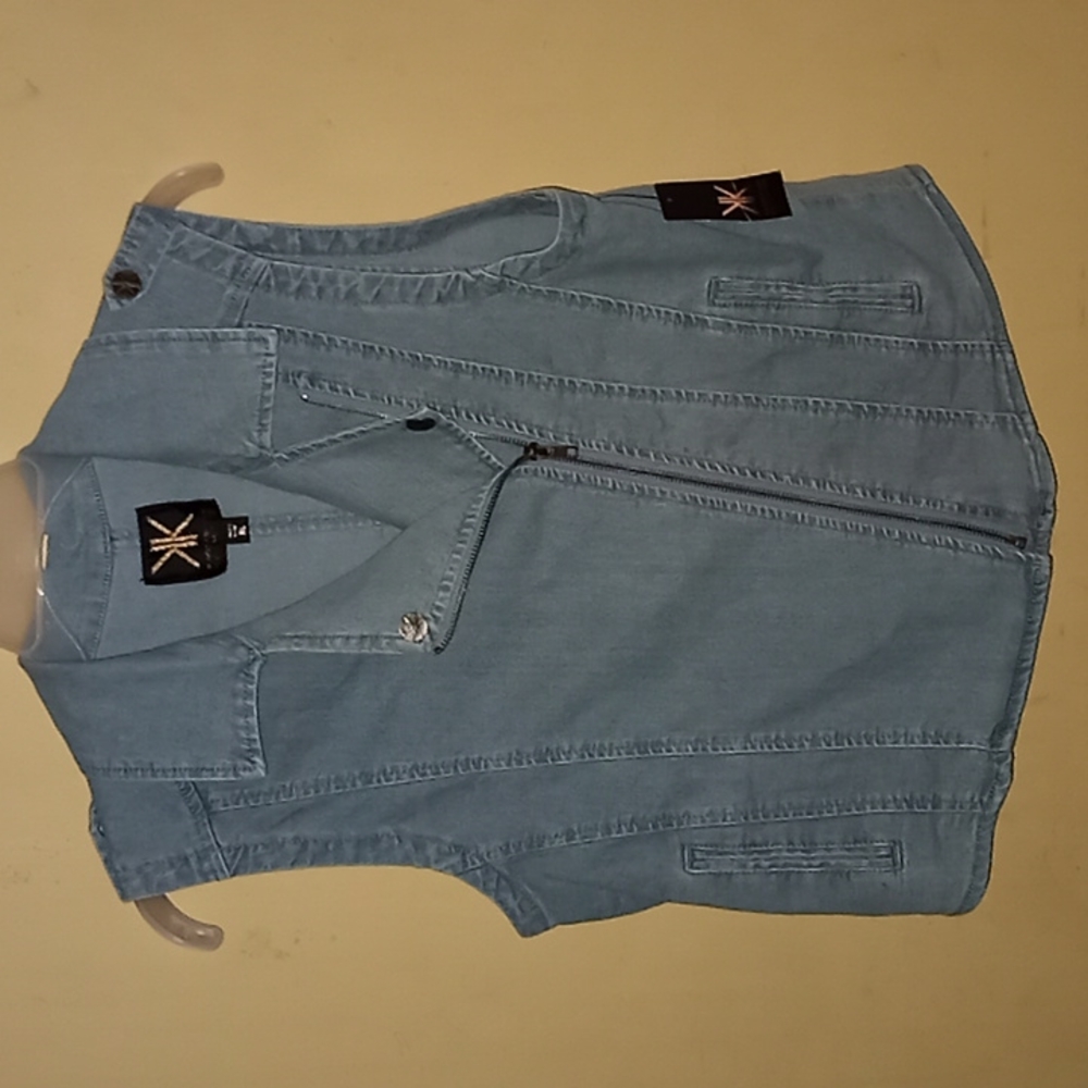 NWOT Kardashian Kollection Denim Motto Vest